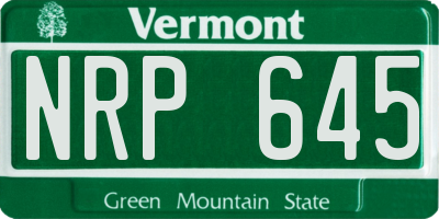 VT license plate NRP645