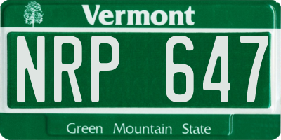 VT license plate NRP647