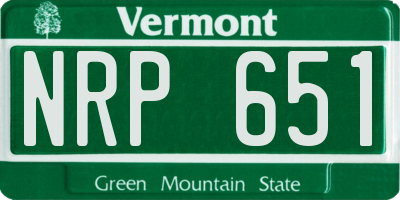 VT license plate NRP651
