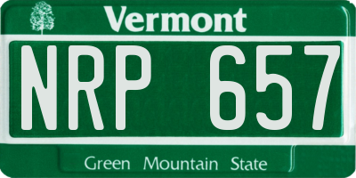 VT license plate NRP657