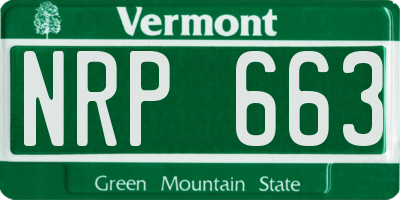 VT license plate NRP663