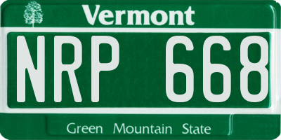 VT license plate NRP668