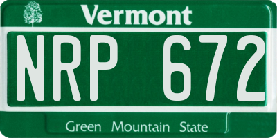 VT license plate NRP672