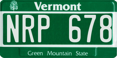 VT license plate NRP678