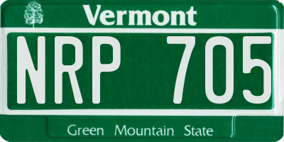 VT license plate NRP705