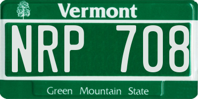 VT license plate NRP708