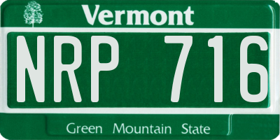 VT license plate NRP716