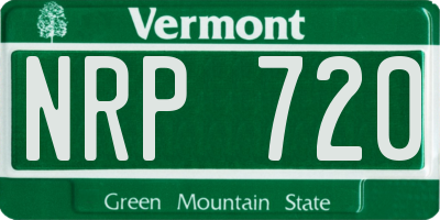 VT license plate NRP720