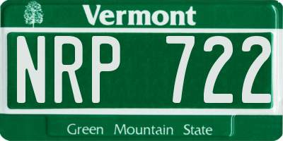 VT license plate NRP722