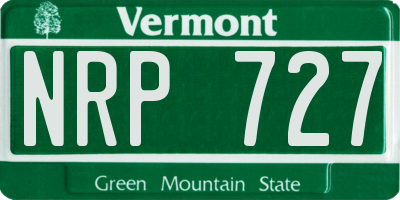 VT license plate NRP727