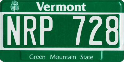 VT license plate NRP728