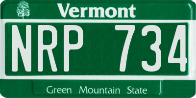 VT license plate NRP734