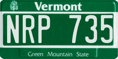 VT license plate NRP735