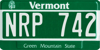 VT license plate NRP742