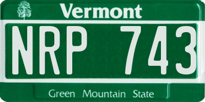 VT license plate NRP743