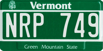 VT license plate NRP749