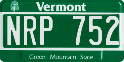 VT license plate NRP752