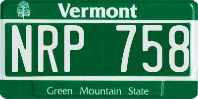 VT license plate NRP758