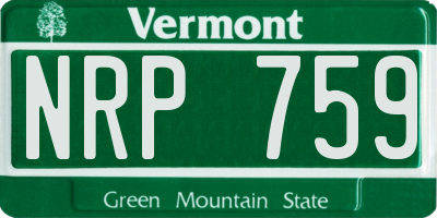 VT license plate NRP759