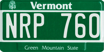 VT license plate NRP760