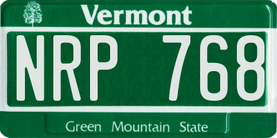 VT license plate NRP768