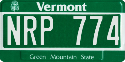 VT license plate NRP774
