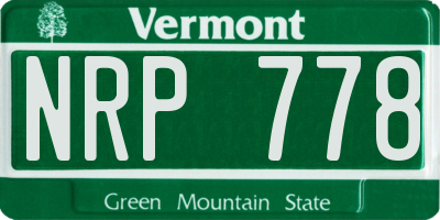 VT license plate NRP778