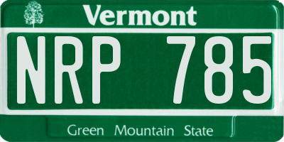 VT license plate NRP785