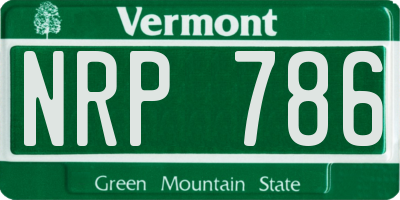 VT license plate NRP786