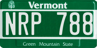 VT license plate NRP788