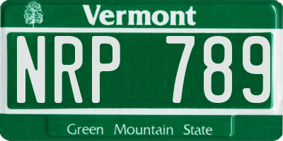 VT license plate NRP789