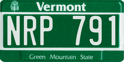 VT license plate NRP791