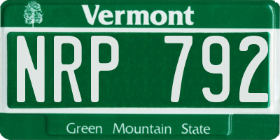 VT license plate NRP792