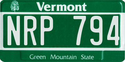 VT license plate NRP794