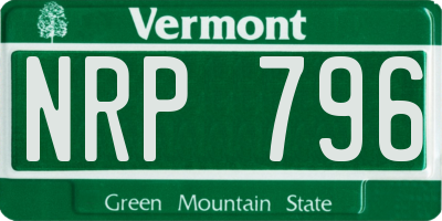 VT license plate NRP796