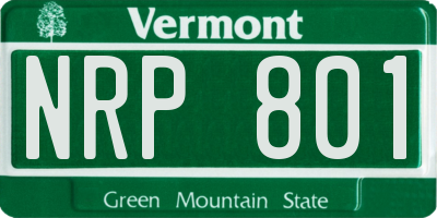 VT license plate NRP801