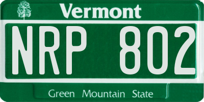 VT license plate NRP802