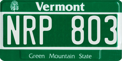 VT license plate NRP803