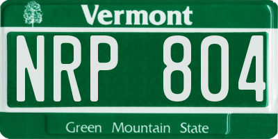 VT license plate NRP804