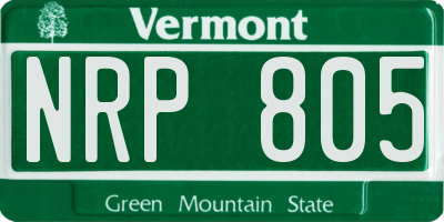 VT license plate NRP805