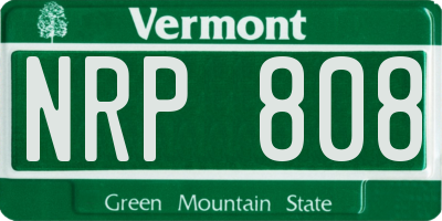 VT license plate NRP808