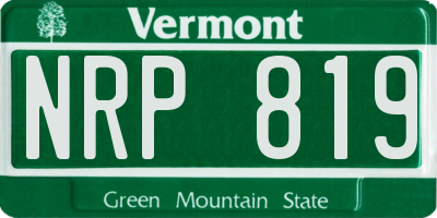 VT license plate NRP819