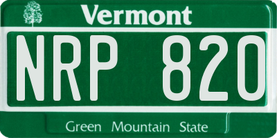 VT license plate NRP820