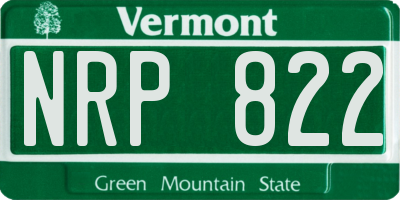 VT license plate NRP822
