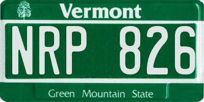 VT license plate NRP826