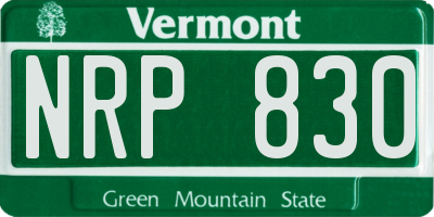 VT license plate NRP830