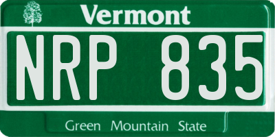 VT license plate NRP835