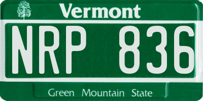 VT license plate NRP836
