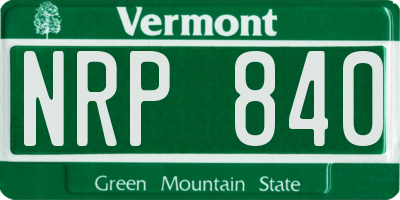 VT license plate NRP840
