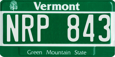 VT license plate NRP843